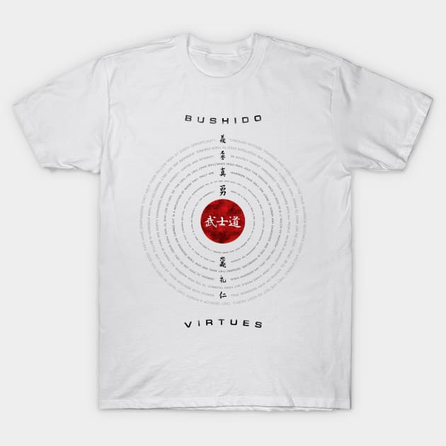 Bushido Circles White T-Shirt by nabakumov